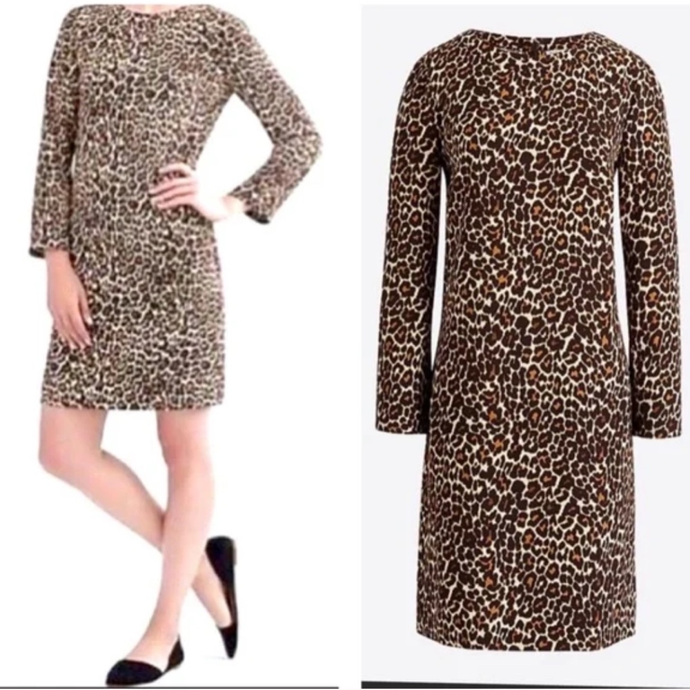 J. Crew Leopard Cheetah Animal Print Shift Dress - Sz 2 - Style  K2150